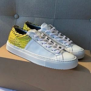 P448 White Leather Calf Skin Python Sneakers
